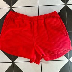 The Upside Red Athletic Shorts Lightweight Elastic Waist